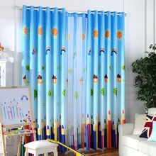 

Rainbow Pencil Printed Window Curtains For Children Yarn Curtains Kids Room Cartoon Polyester Sheer Curtains Tende RideauVoilage