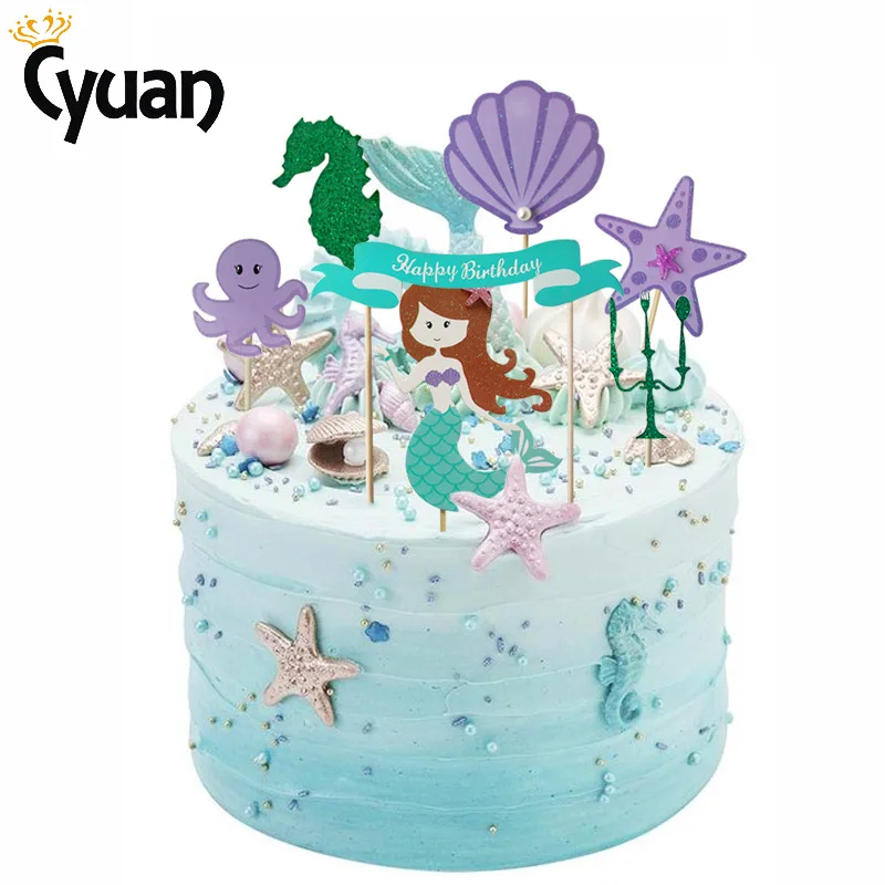 Cyuan Mermaid Cake Topper DIY Mermaid Party Decoration