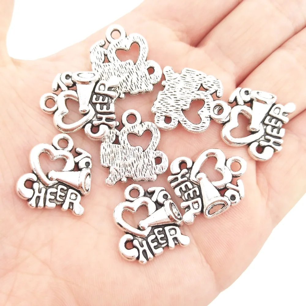 Оптовая продажа 30 слов из цинкового сплава амулеты с надписью Love To Cheer тема