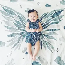 Ins Organic Cotton Baby Blankets Swaddling Clothes Stroller bedding aden anais muslin swaddle Tapestry Ink style love angel
