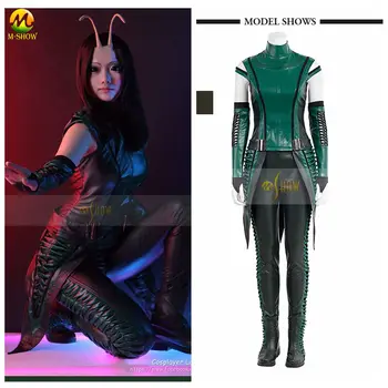 

High Quality Guardians of the Galaxy 2 Mantis Cosplay Costume Superhero Halloween Green Suit for Adult Women Customized Size