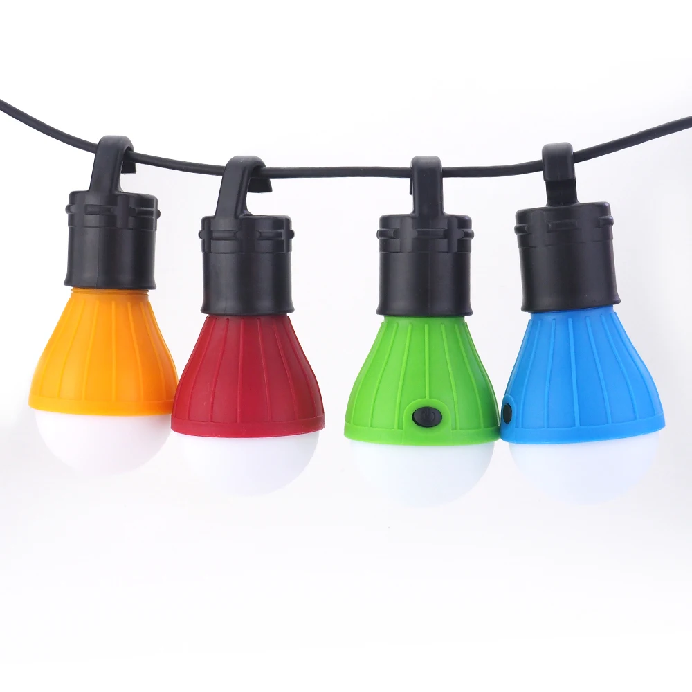 Mini Portable Lantern Tent Light LED Bulb Emergency Lamp Waterproof Hanging Hook Flashlight For Camping 4 Colors Use 3*AAA