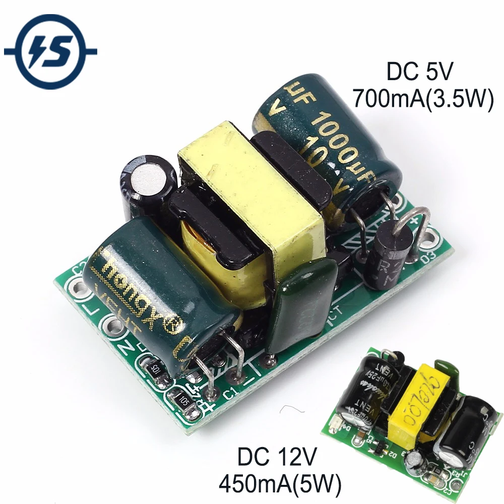 

AC-DC 5V 700mA 3.5W Step Down Buck Converter AC 220V to 5V DC Transformer Power Supply Module 12V 450mA 5W