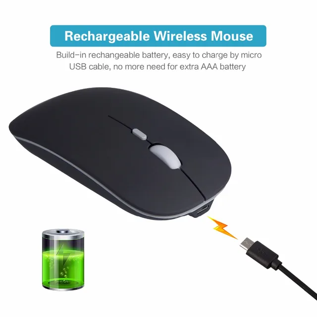 Best Price HUO JI Durable Fashion 2.4G Rechargeable Wireless Mouse Ultra thin Mute Optical Mouse Quick Charging for Desktop Laptop Gaming