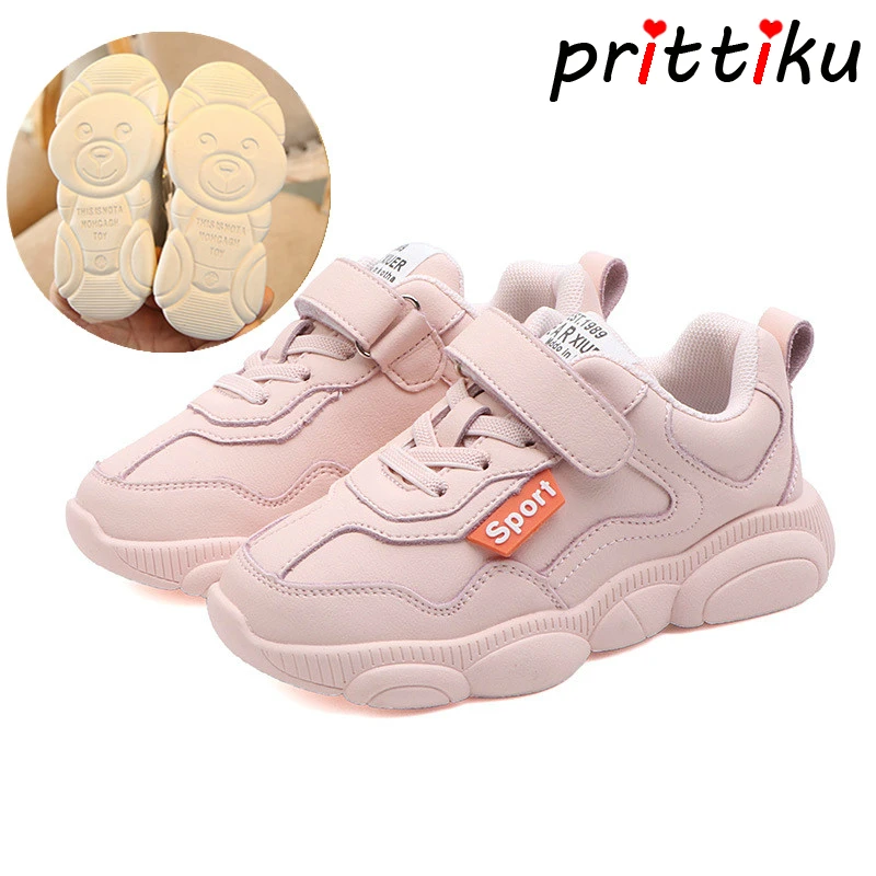 

Spring 2019 Boys Girls Cartoon Bear Outsole Fashion Sneakers Baby/Toddler/Little/Big Kid Genuine Leather Trainers Children Shoes