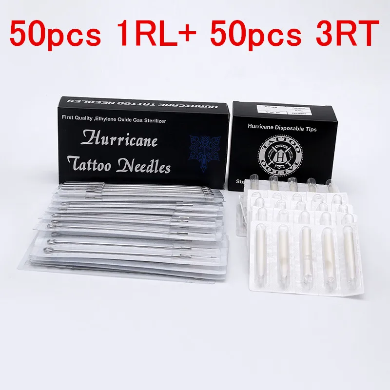 Tattoo Needle Tips (1RL+3RT) 50pcs 1RL Disposable Sterile Tattoo