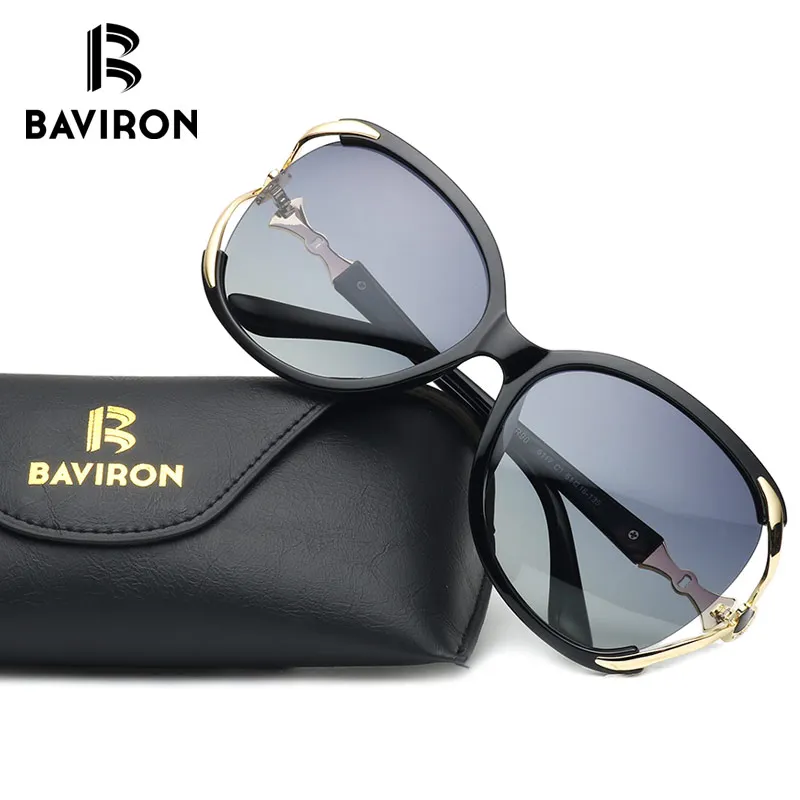 

BAVIRON Oversized Vintage Sunglasses Women Polarized Fashion Retro Gradient Lenses Sunglasses Ladies Semi-rimless Eyewear Oculos