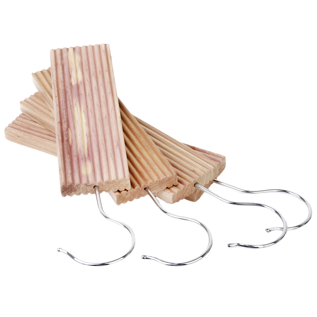 

4pc Month Hanger Ceder Wood Fresh Odour Clothes Deterrent Repellent Wardrobe