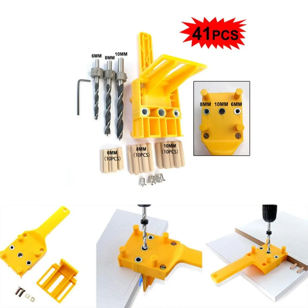 

41pcs Woodworking Hole Connection Drilling Locator Straight Hole Locator Tool Set