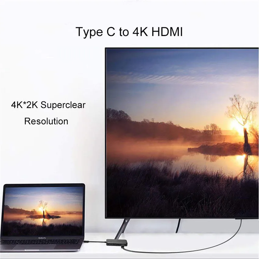Адаптер Thunderbolt 3 к HDMI 4K VGA DP DVI адаптер USB C DisplayPort 60 Гц для Macbook Dell| |
