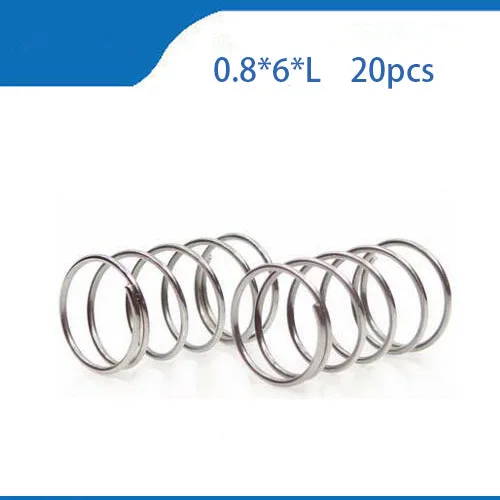 

20pcs/lot 0.8*6*L 3D Printer Accessory Feeder Spring for Ultimaker Makerbot Wade Extruder Nickel Plating 0.8mm