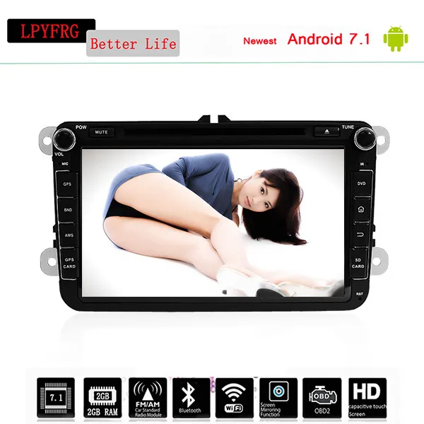2 Din Android 7 1 автомобильный dvd плеер для VW Passat B6 Golf mk6 5 с Wifi 3G/4g GPS Bluetooth Радио RDS USB аудио