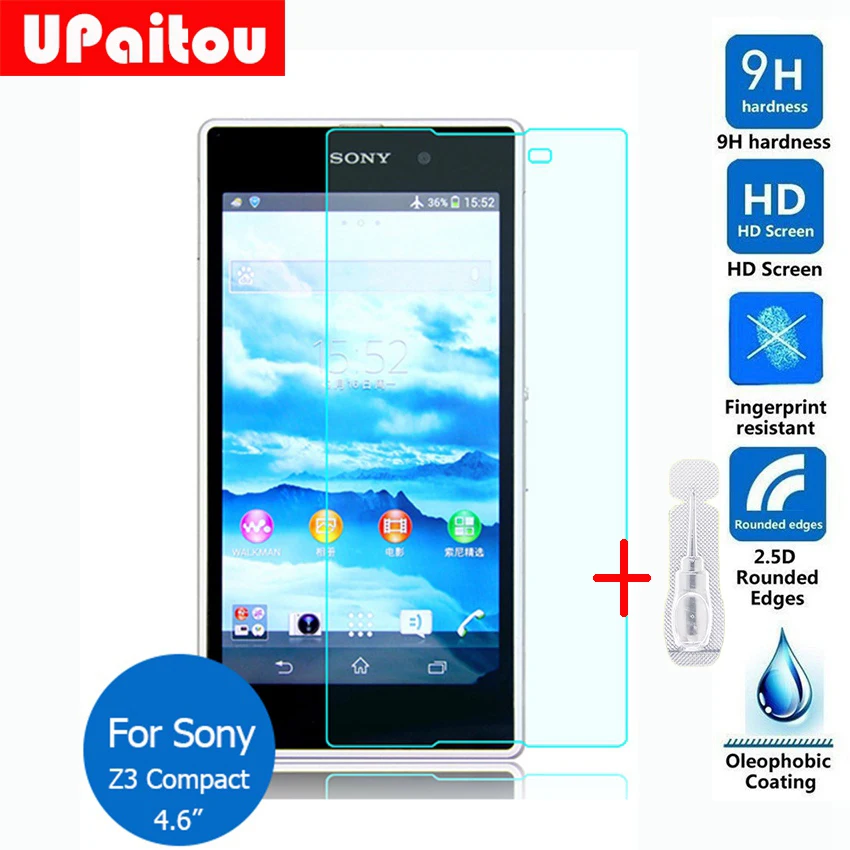 UPaitou Screen Protector For Sony Xperia Z3 Compact / Mini Tempered Glass Safety Protective Film on D5803 D5833 | Мобильные телефоны