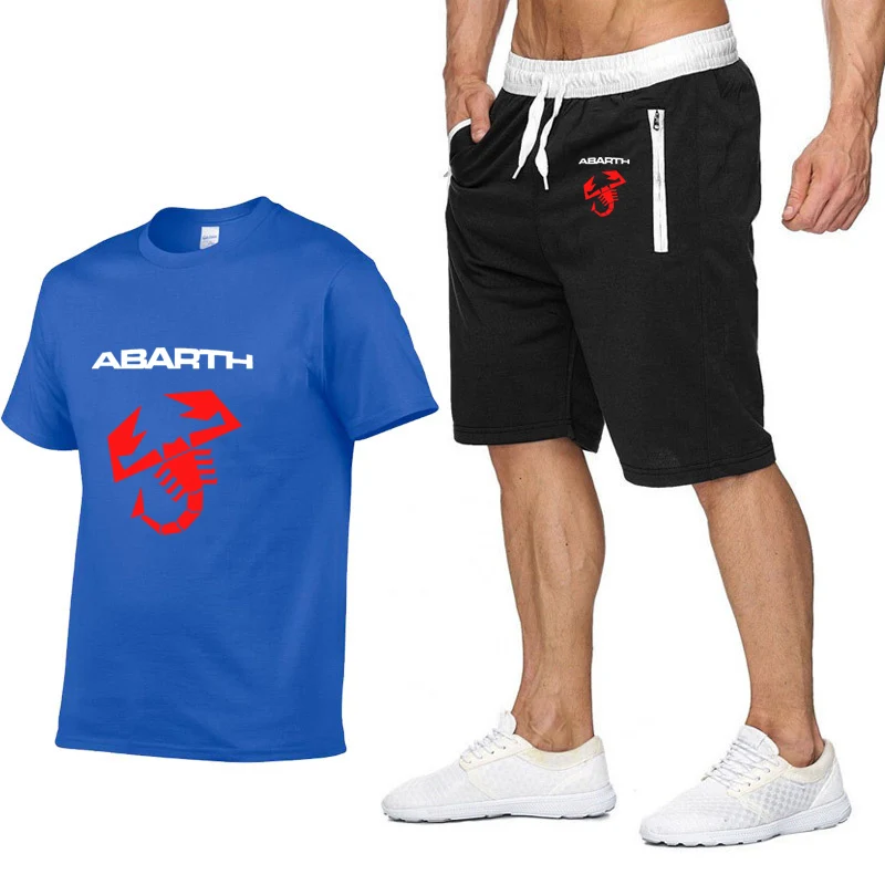 Мужская летняя футболка с коротким рукавом, автомобиль ABARTH, логотип, хип-хоп, Harajuku, футболка, высокое качество, хлопковые футболки, штаны, костюм, спортивная одежда