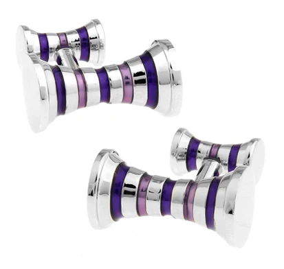 New Design! Factory Price Retail Men's Cufflinks Copper Material Blue Colour Stripe Design Enamel Cuff Links Free Shipping | Украшения