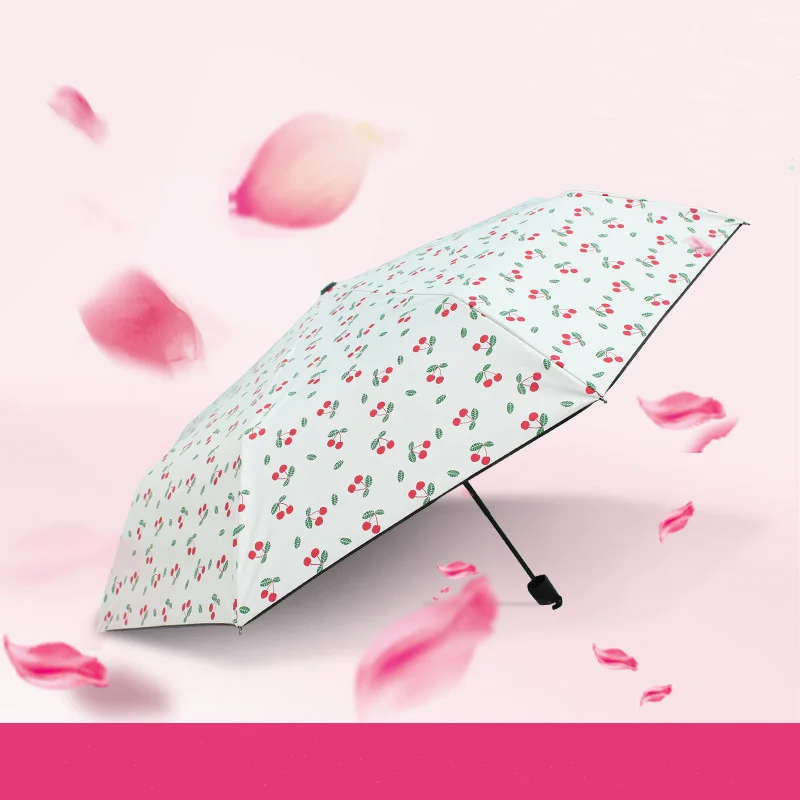 Creative Fresh Cherry Umbrella Vinyl UV Outdoor Umbrella Sunscreen