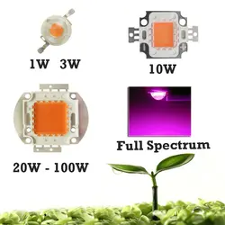 Высокая Мощность полный спектр 380-840nm (1 Вт 35mil) (3 Вт 10W 20W 30W 50W 100 Вт 45mil) светодио дный чип диоды DIY для растений растут