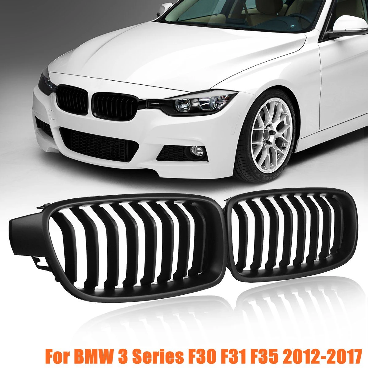 For Bmw F30 F31 F35 3 Series 12 13 14 15 16 17 1pair Front Kidney Grill Grilles Matte Black Car Styling Racing Grill Racing Grills Aliexpress