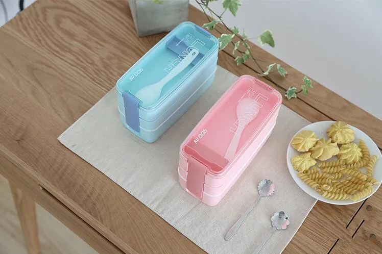

1PC 3 Layer Multifuntion Lovely Student Lunch Boxes Japanese Style Multi-storey Children Lunch Container ENP 006
