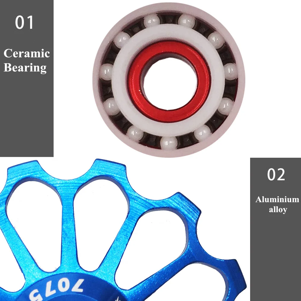 VXM MTB дорожный велосипед керамический шкив из алюминиевого сплава задний переключатель 17 T направляющий велосипедный керамический подшипник Jockey колесные велосипедные детали