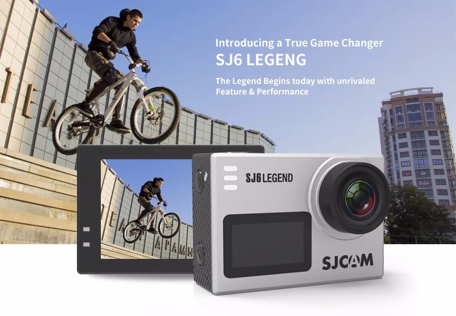 SJCAM SJ6 Legend экшн-камера с дистанционным управлением, Спортивная DV 4K 24FPS RAW двойные экраны с SJ-GIMBAL2, ручной монопод с дистанционным управлением