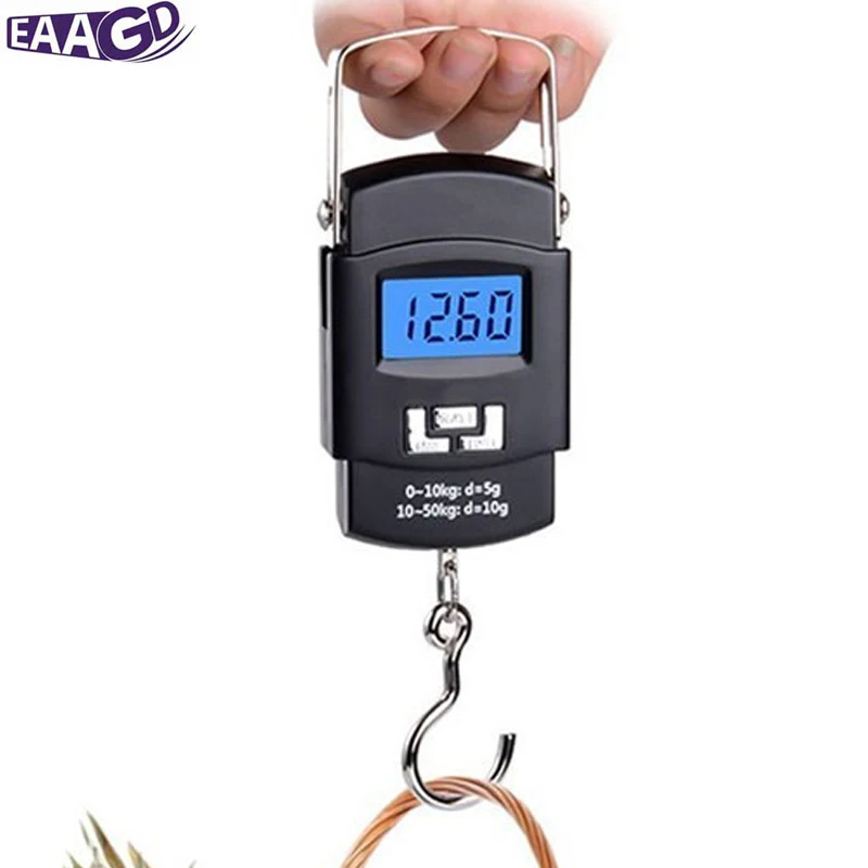 

EAAGD Electronic Digital Handing Pocket Scale 50kg 10g Portable Luggage Fishing scales kitchen hook balance