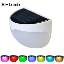 Hi-Lumix RGB светодиодный светильник на солнечной батарее с изменяющимся цветом, напольный полукруглый светильник для сада, патио, лестницы, тропинки