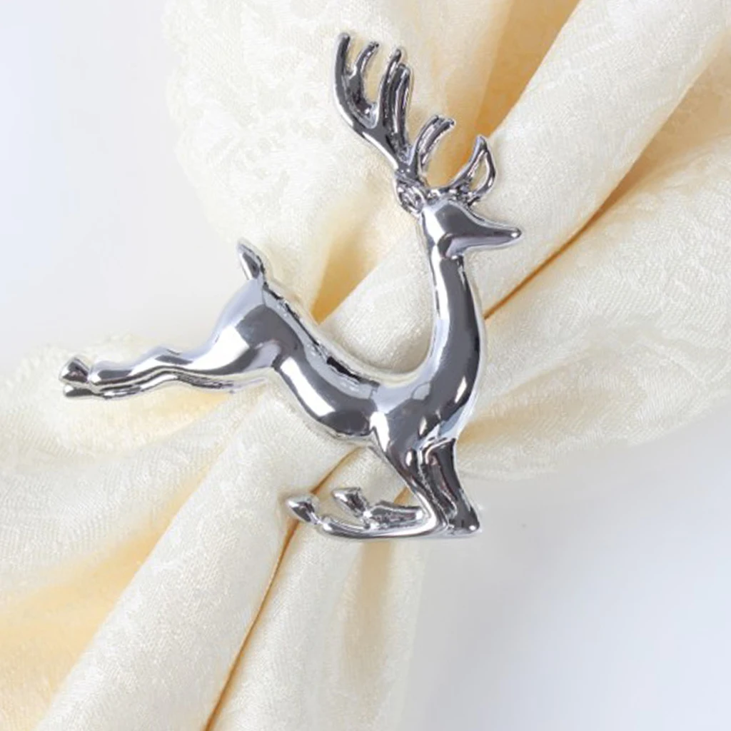 Zinc Alloy Elk Deer Design Napkin Rings Holders for Dinners Parties Dinner Table Decoration