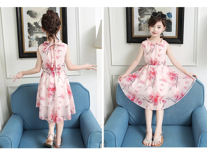 Girls Peony Flower Vintage Dress_06