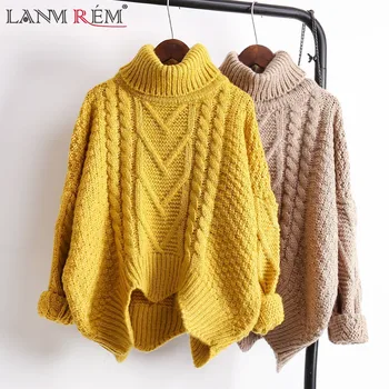 

Lanmrem Autumn Autumn 2018 Solid Color Sale Turtleneck Long Sleeve Knitting Pullover Keep Warm Sweater Women M41003