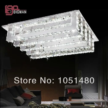 

hot sales rectangular modern LED chandelier lighting fixture lustre foyer crystal light