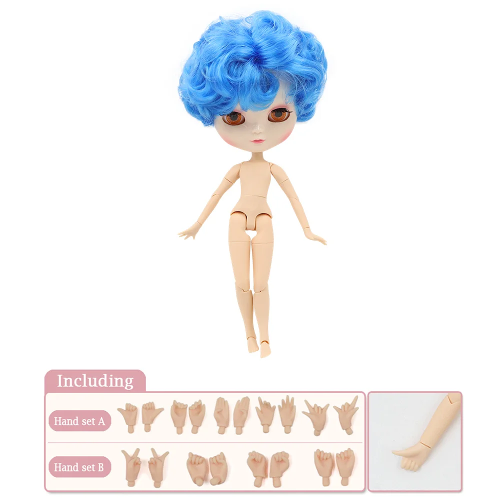 

ICY DBS Doll 1/6 handsome blue short hair white skin A-cup joint body including hand set AB like the blyth doll 30cm toys