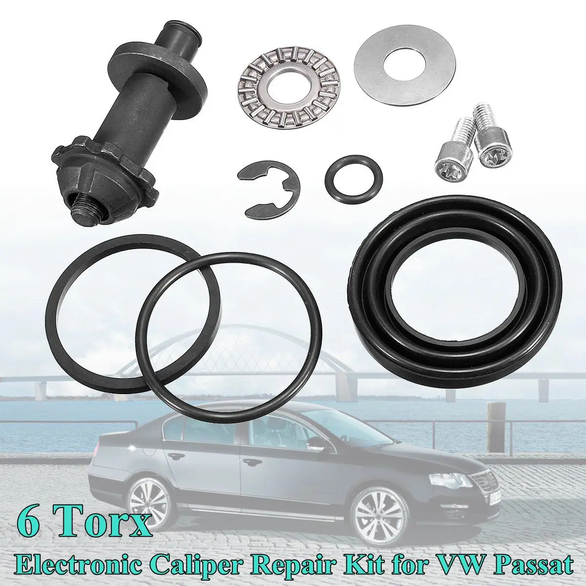 

1Set 6Torx teeth Rear Hand Brake Motor Caliper Repair Kit For VW Passat B6 B7 CC Tiguan Q3 A4 S4 A5 S5 A6 32326315 32332267