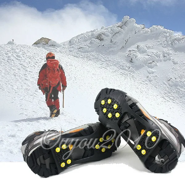 10 Tooth 1pair Anti Slip Ice Snow Walking Shoe Spike Grip Camping Climb