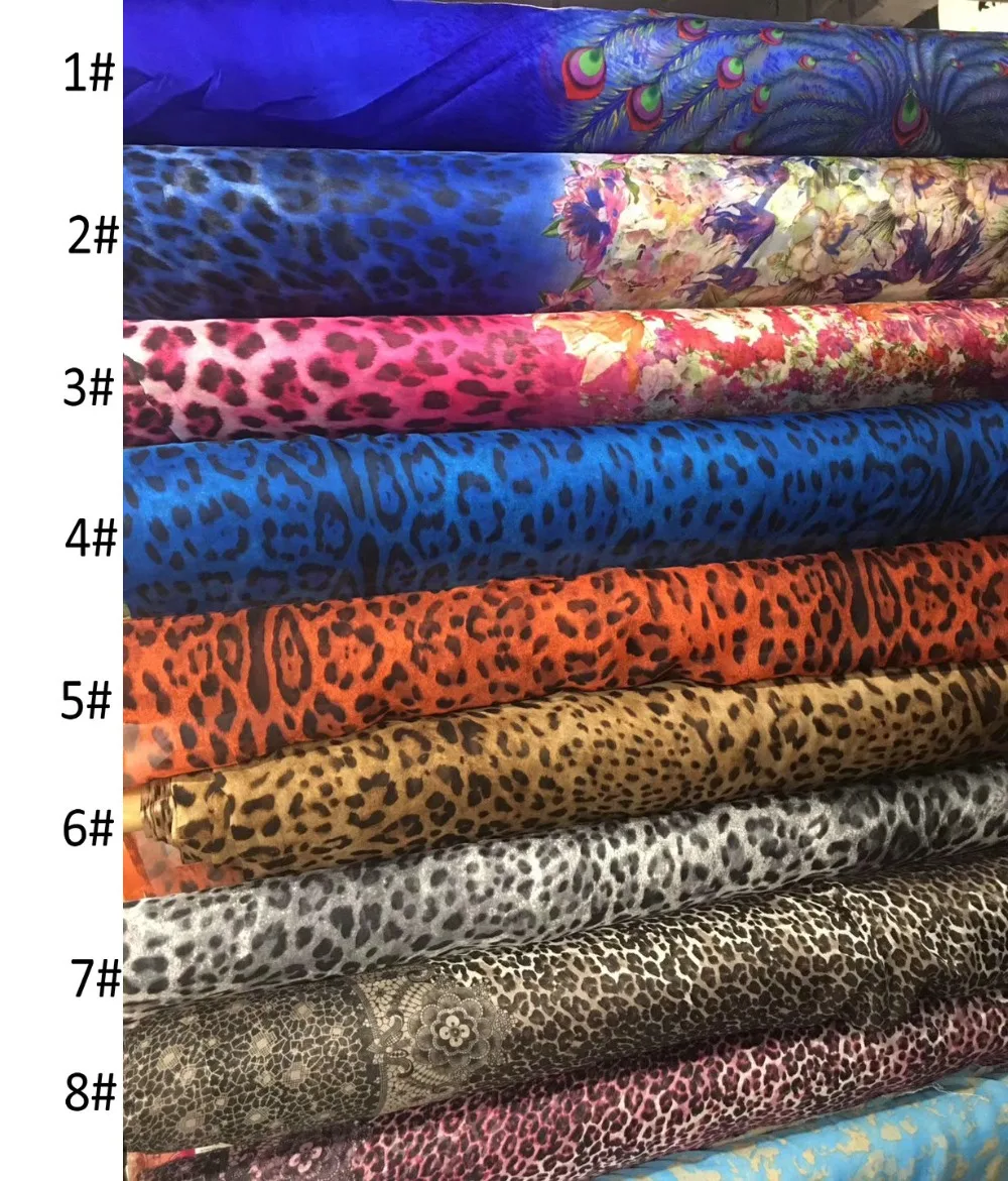 Limitid количество Леопардовый принт шелк шифон Ткань натуральный шелк ткань