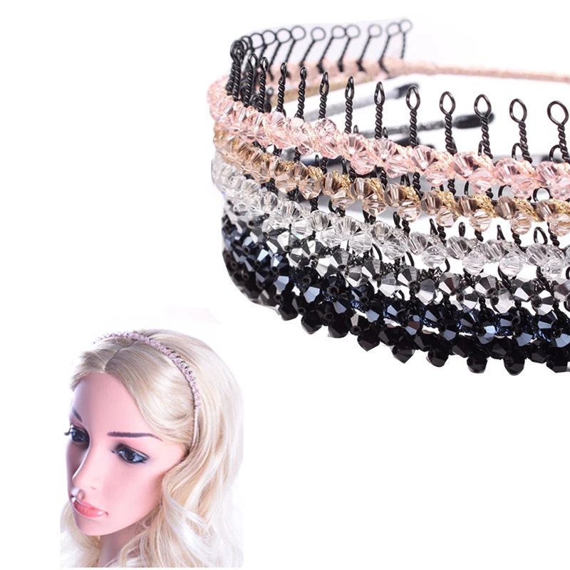 1PC Women/Girls Fashion Beaded Crystal Headband Hairbands With Teeth