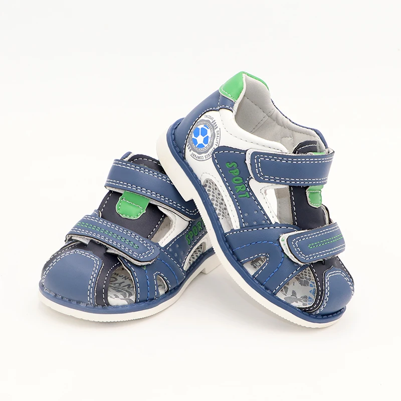 Cute Eagle Children Sandals Summer Pu Leather Orthopedic Sandals  Toddler  Shoes Boys Closed Toe  Beach shoes Baby Flat Shoes 2