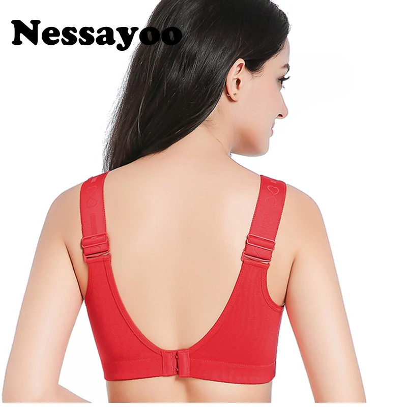 Nessayoo Wire Free Push Up Large Cup Bras Sutia Bralette Thin Spandex Plus  Size Bra 95 100 105 110 115 120 C D E Sexy Brassiere