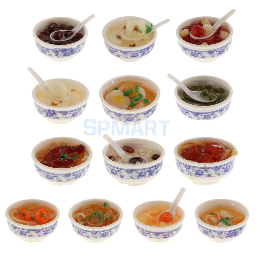 1/12 Scale Dollhouse Miniature Food Miniature Chinese Food Kitchen Dining Table Decoration Accessories