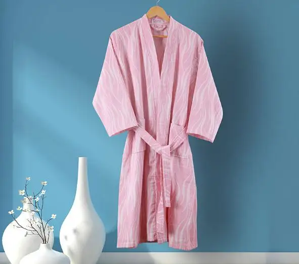 Женская ночная рубашка из чистого хлопка, Женский Летний Тонкий марлевый халат, японский стиль, женская ночная рубашка, хлопок, халат, одежда для сна - Цвет: 10