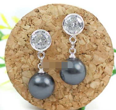 

free shipping 13376 Fashion earrings genuine pearl women CZ earring