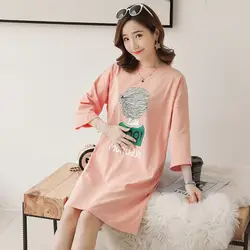 2019 новые летние женские вязаный свитер с длинным рукавом и изображением мультфильмов футболка юбка для беременных женщин платье корейской