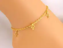 Cross Anklet Gold Chain Beach Leg Bracelet Foot Jewelry Ankle Bracelets Women Enkelbandje Tornozeleira Pulseras Tobilleras Mujer