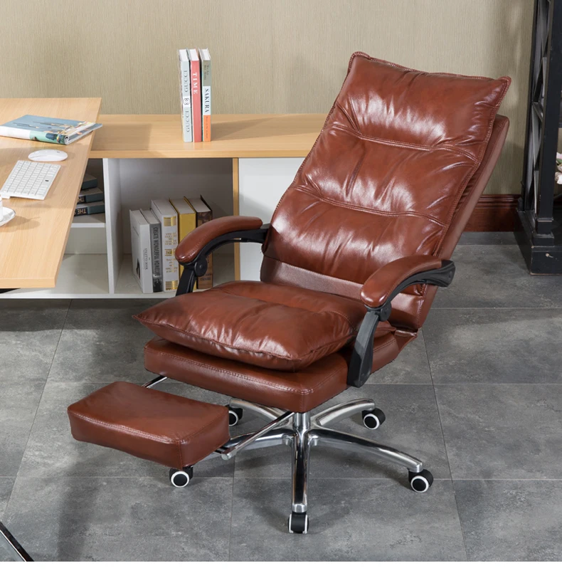 Компьютерный стул домашний полностью зернистый кожаный Вертушка для офисного кресла подъемный игровой стул массажная функция Silla Oficina Cadeira