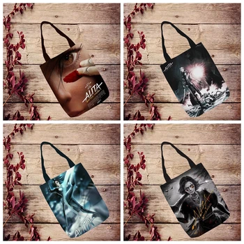 

IVYYE Alita Angel Fashion Anime Foldable Handbag Canvas Shopping Bag Casual Shoulder Bags Customized Tote Lady Girls New