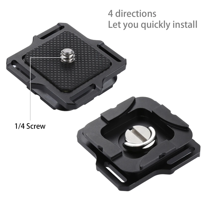 Capture Camera Clip Aluminum Alloy Quick Release Clip with Plate With 1/4 Tripod Screws for DSLR