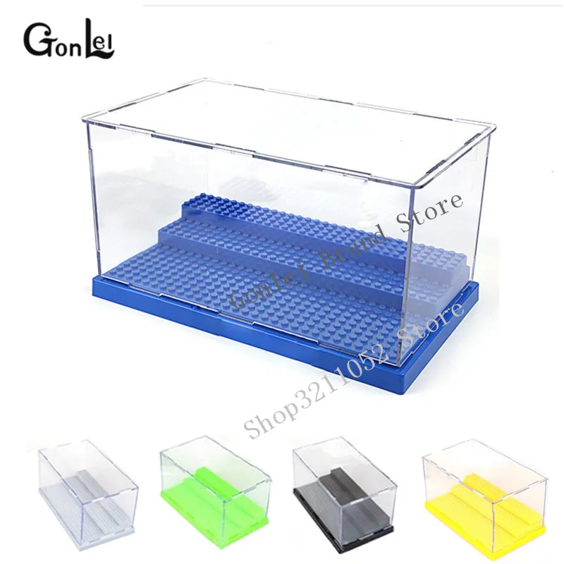 

New 7 Colors DIY Figures Display Box Protection Showcase with 3 Floors Step Base Plate Storage Doll Building Block Kids Toys