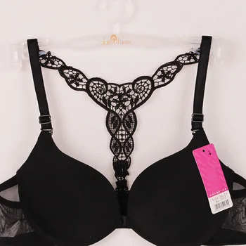 

Sexy Women Front Closure Lace Racer Back Racerback Push Up Bra Smooth Bra 32-36B