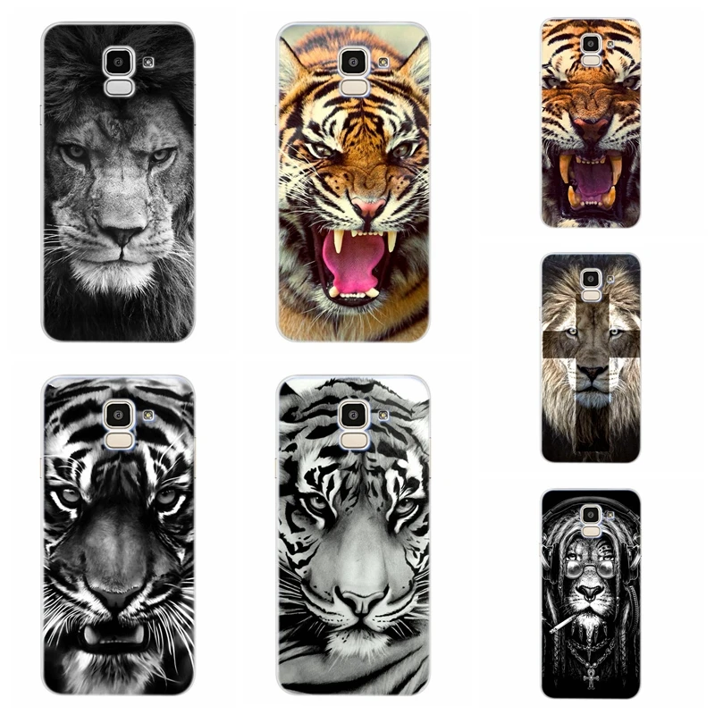Case For Samsung Galaxy A30 A50 J1 J3 J4 J5 J6 J7 A3 A5 A7 A8 2016 2017 2018 Soft TPU Silicone Pattern Cover Tiger Funda D105 |