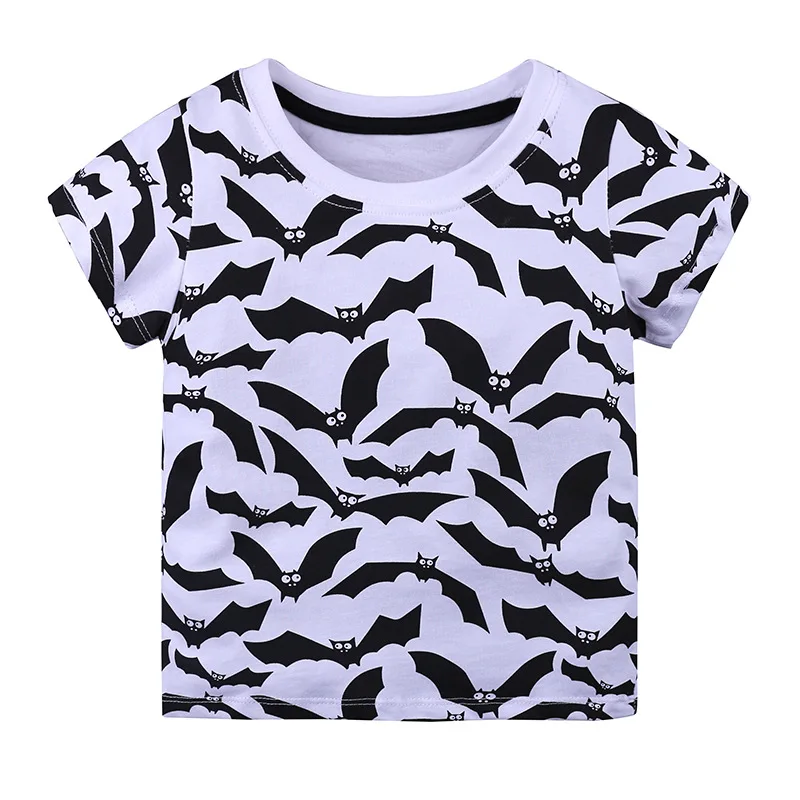 Хлопковая футболка для мальчиков; Новая летняя футболка с короткими рукавами и принтом животных из мультфильмов для детей; футболка для мальчиков; топы для девочек - Цвет: 7823